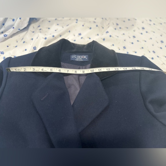 Vintage 80s J. G. Hooks Sz: 10P Long 100% Wool Navy Single Breast Peacoat. - Picture 4 of 16